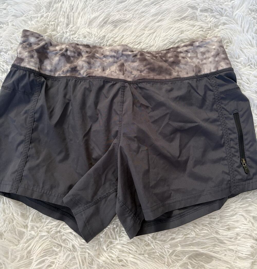 Lululemon 8 Gray Back Pocket Soft Top Sport Shorts. Great Quality